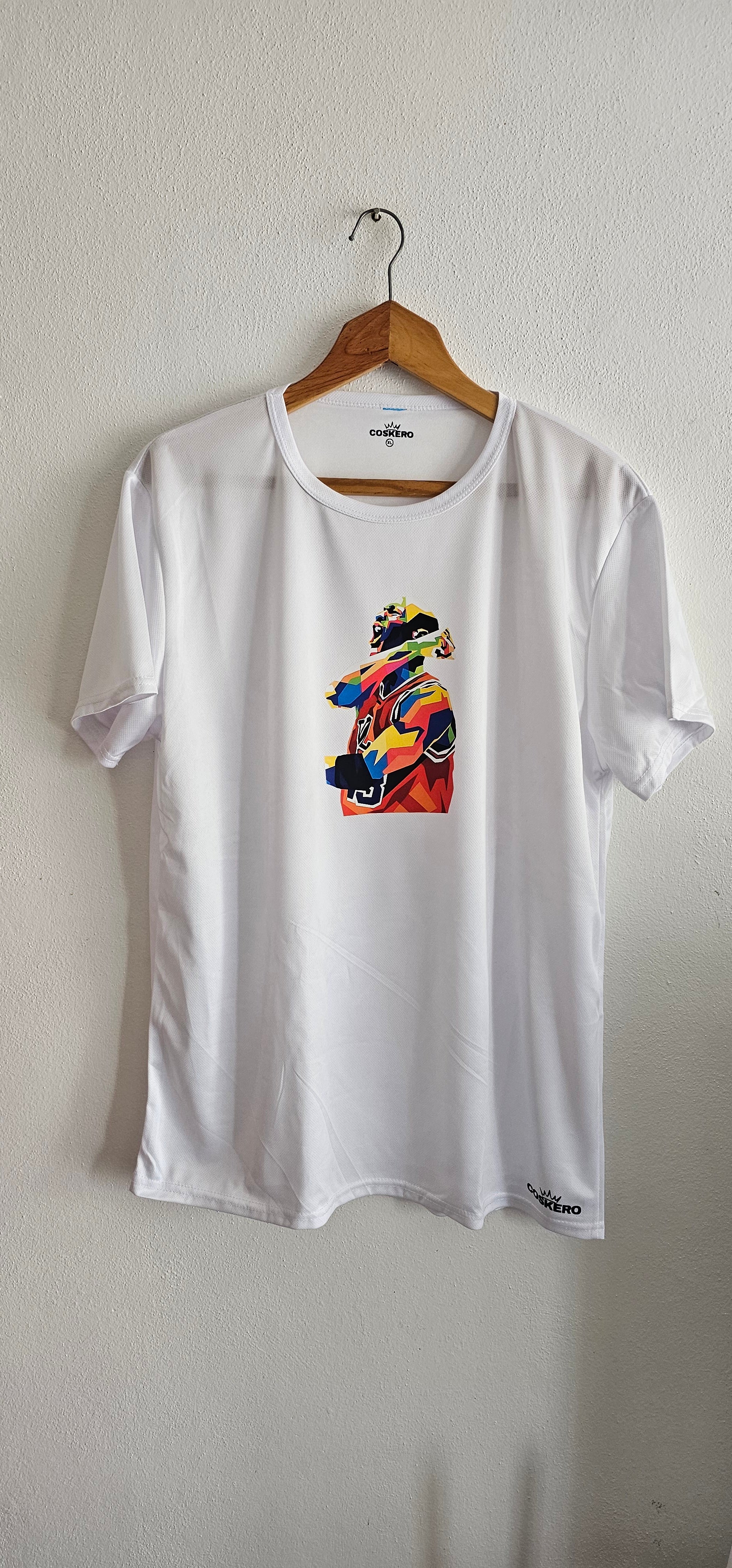 White Basketball Player T-Shirt