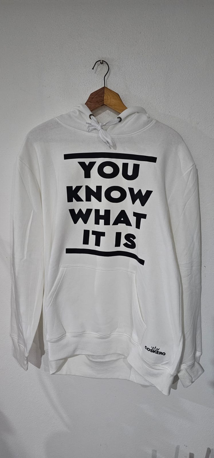 White Hoodie 'You Know What It Is' Black Print