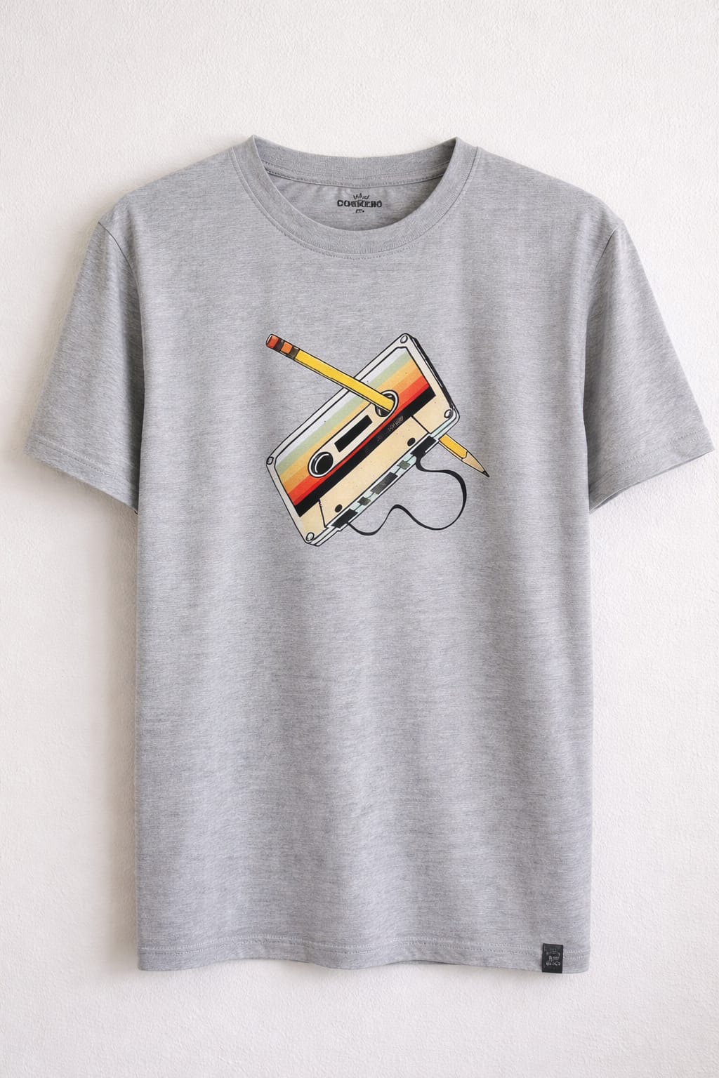 Grey Vintage Cassette T-Shirt - Old School Style