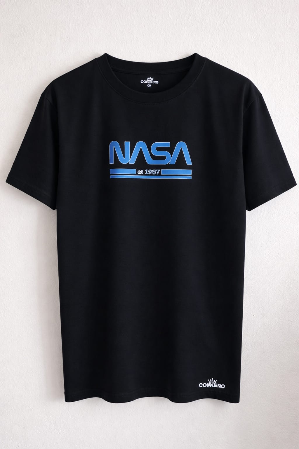 Black NASA T-Shirt - Blue Print