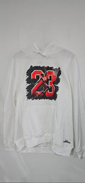White Basketball Player Hoodie #23