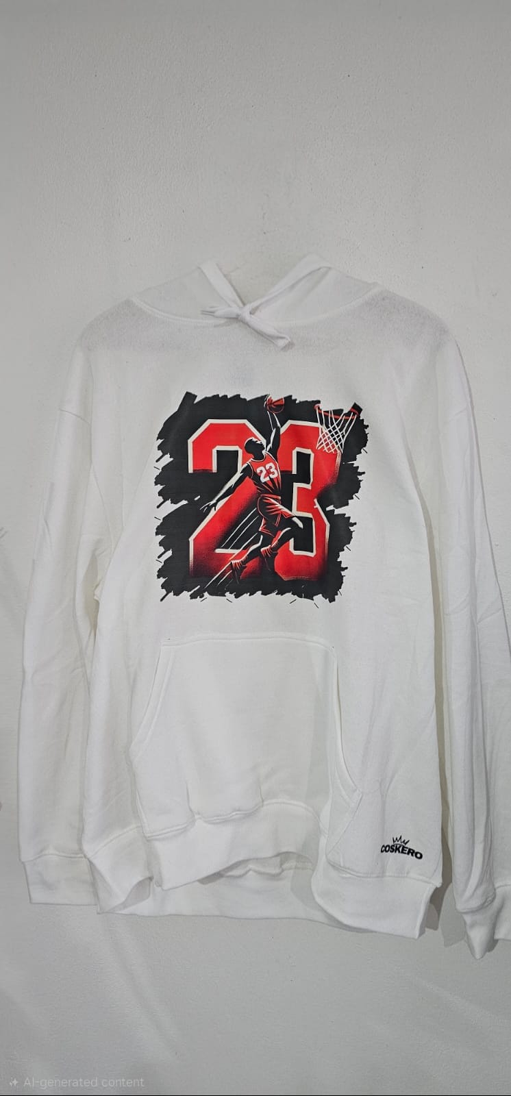 White Basketball Player Hoodie #23